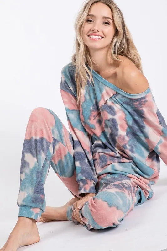 BiBi Tie Dye French Terry Casual Pants