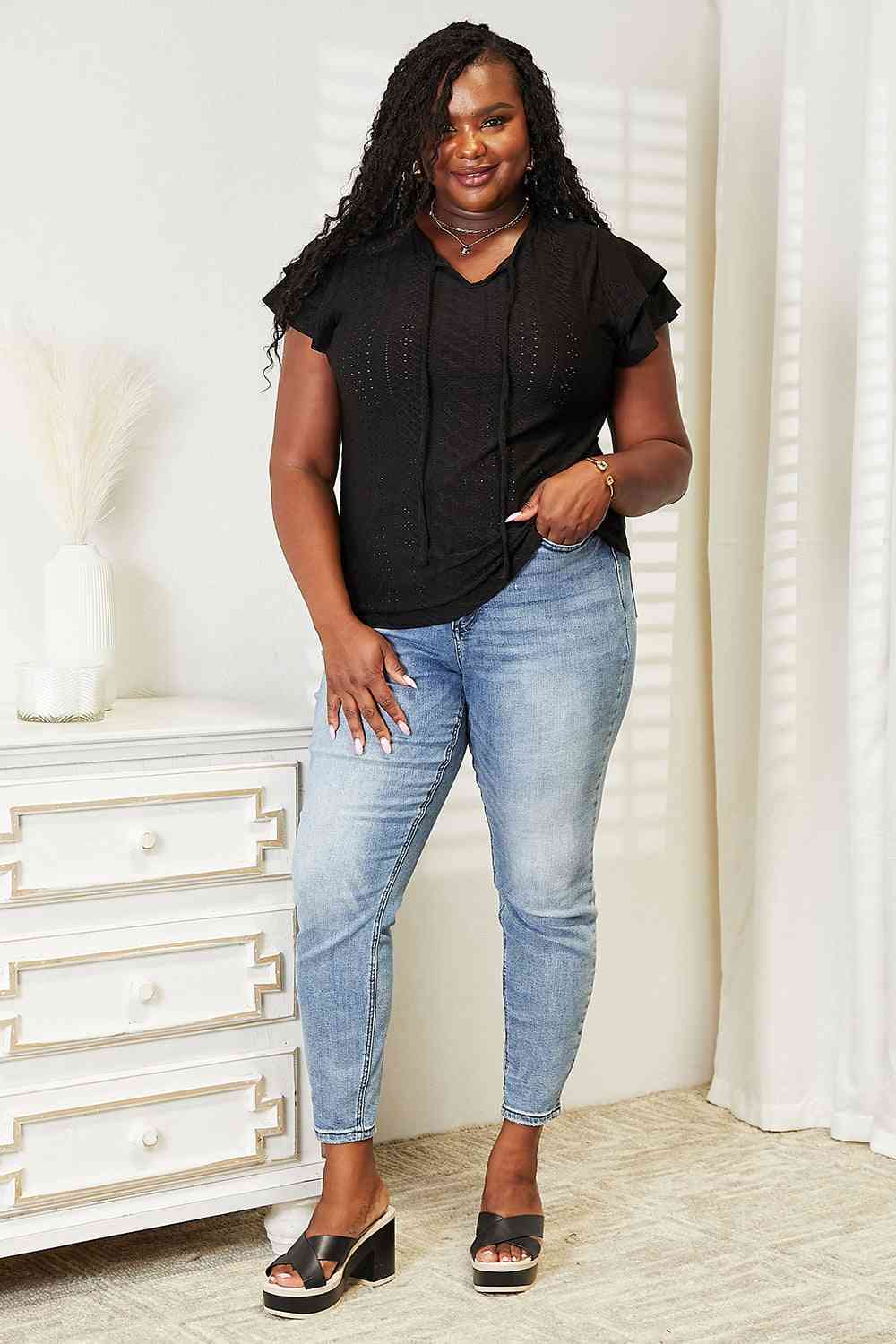 Flutter Sleeve Top- Exquisite Elegance