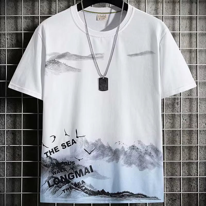 Trendy Suits for Men Men'S Summer Shorts Set Gym Outfit Student Short Sleeve Tee 2 Piece Set Tracksuits Men Casual Men Clothing