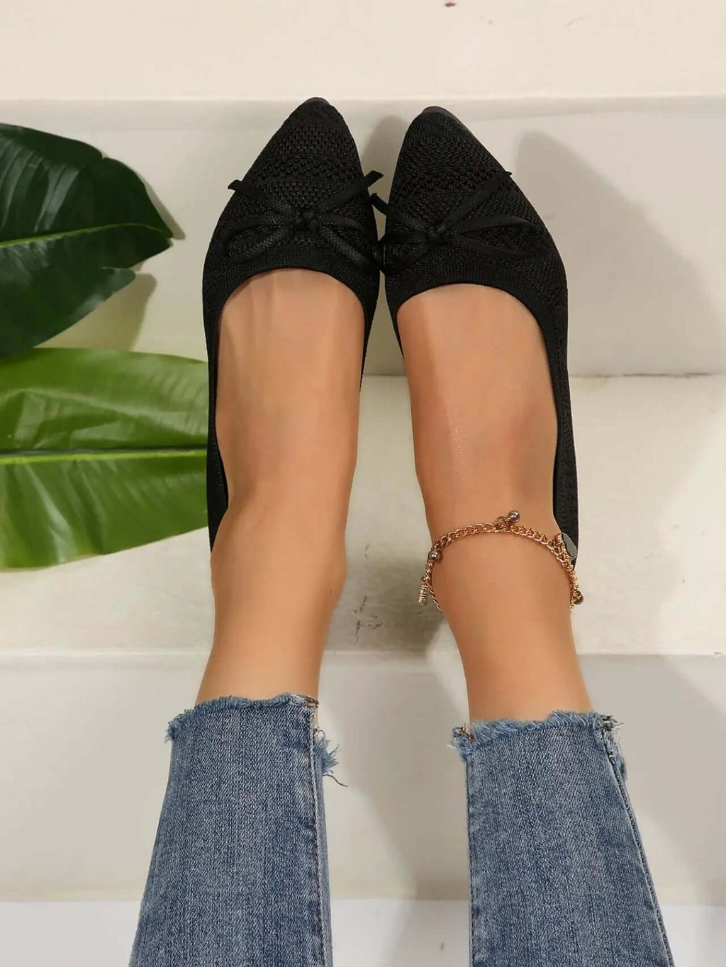 Knitted Pointed-toe Flats Shoes for Women - Ins Fashion