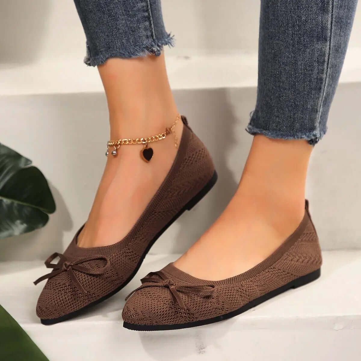 Knitted Pointed-toe Flats Shoes for Women - Ins Fashion