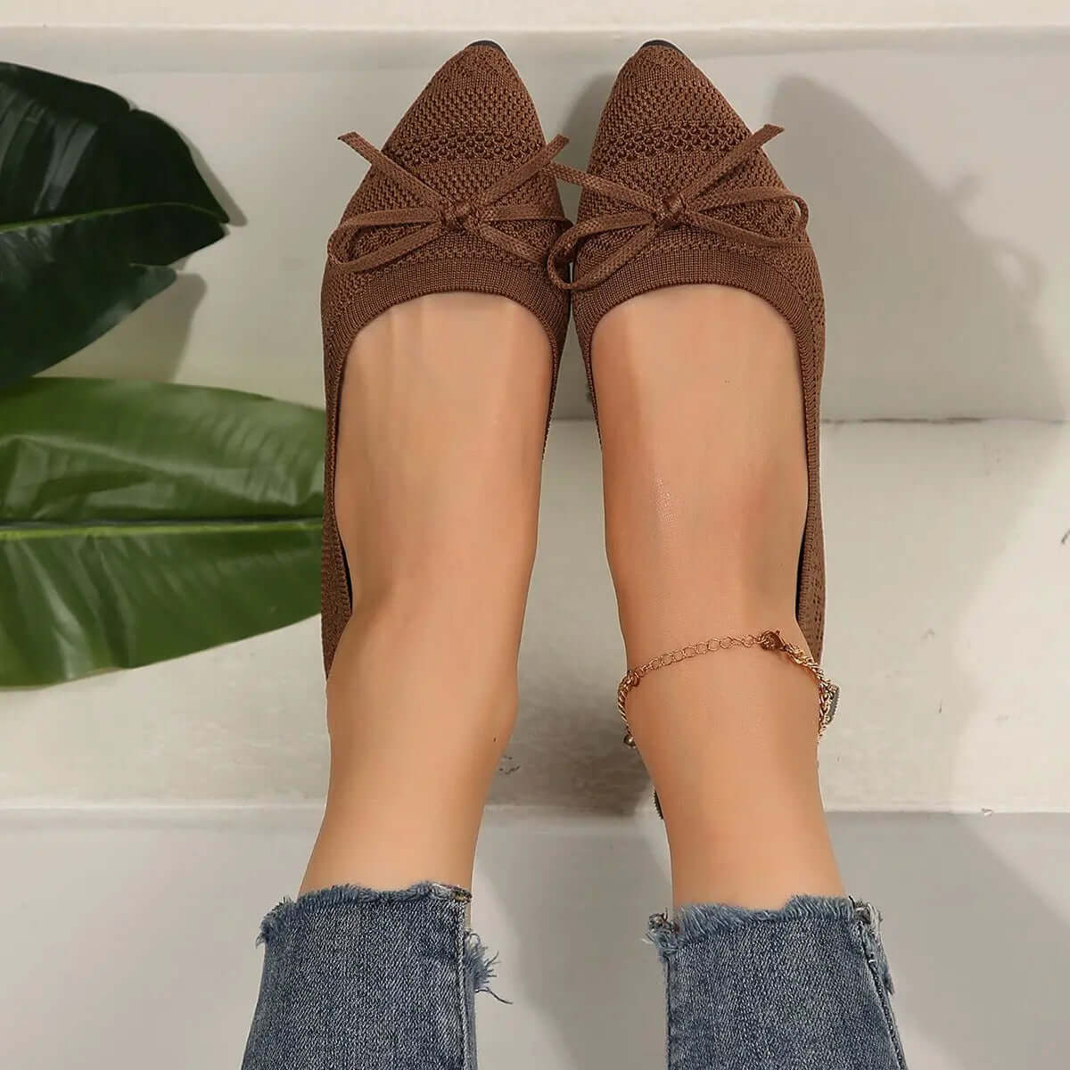 Knitted Pointed-toe Flats Shoes for Women - Ins Fashion