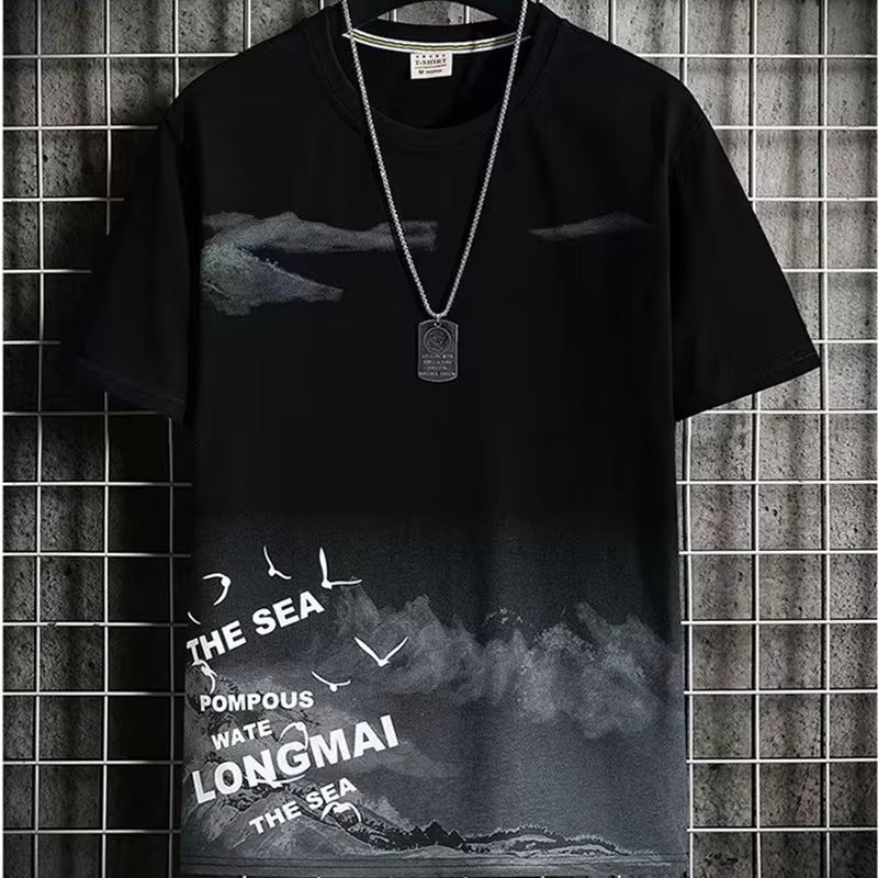 Trendy Suits for Men Men'S Summer Shorts Set Gym Outfit Student Short Sleeve Tee 2 Piece Set Tracksuits Men Casual Men Clothing