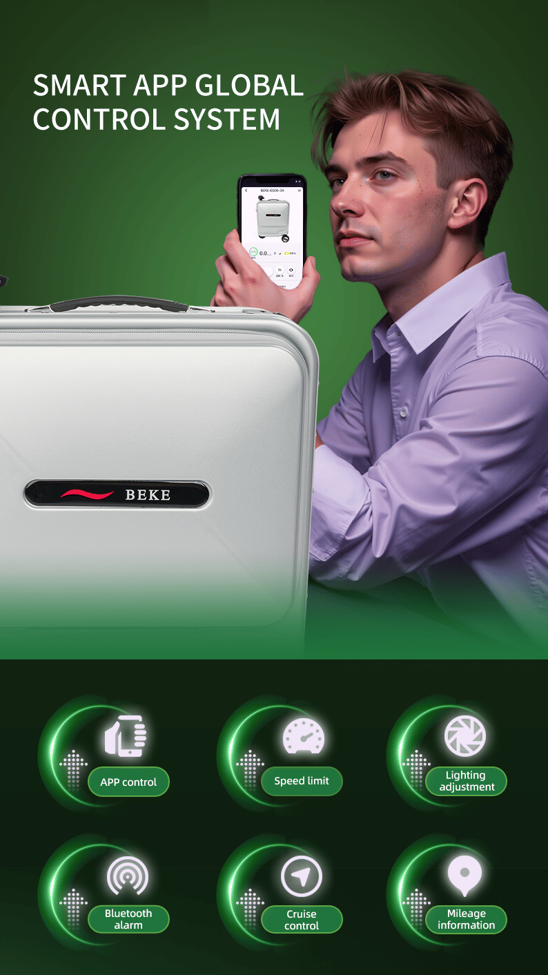 BEKE Smart Electric Luggage Rideable 20-inch With Electric Lifting Handles  App Control