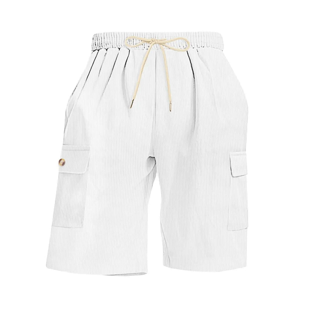 Mens Corduroy Multi-Pocket Shorts For Sports