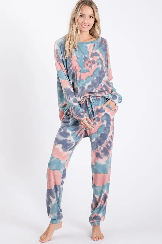 BiBi Tie Dye French Terry Casual Pants