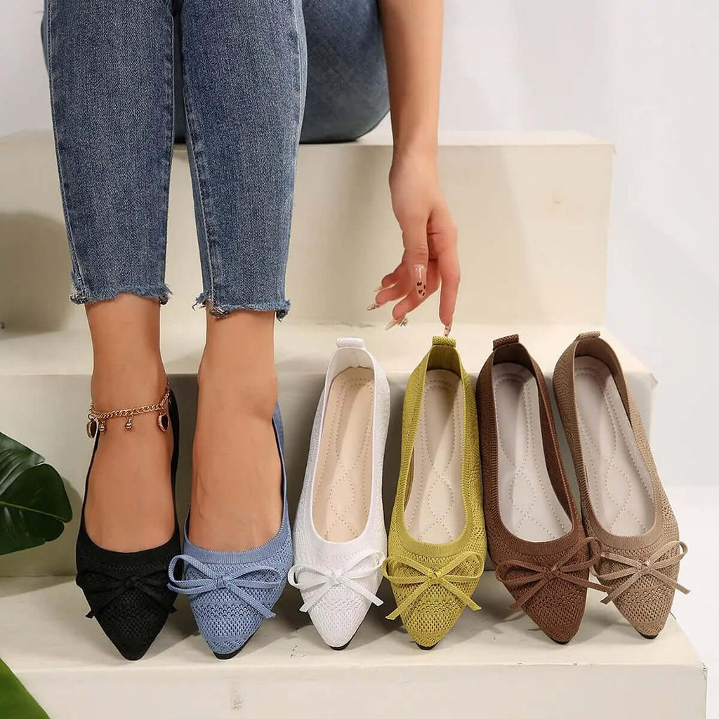 Knitted Pointed-toe Flats Shoes for Women - Ins Fashion