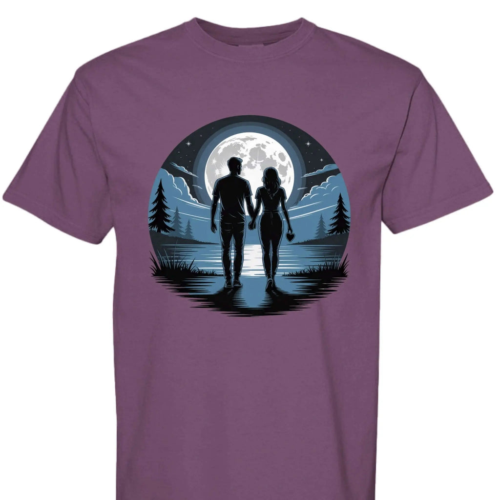 Nighttime Stroll Under Moonlight Romance
