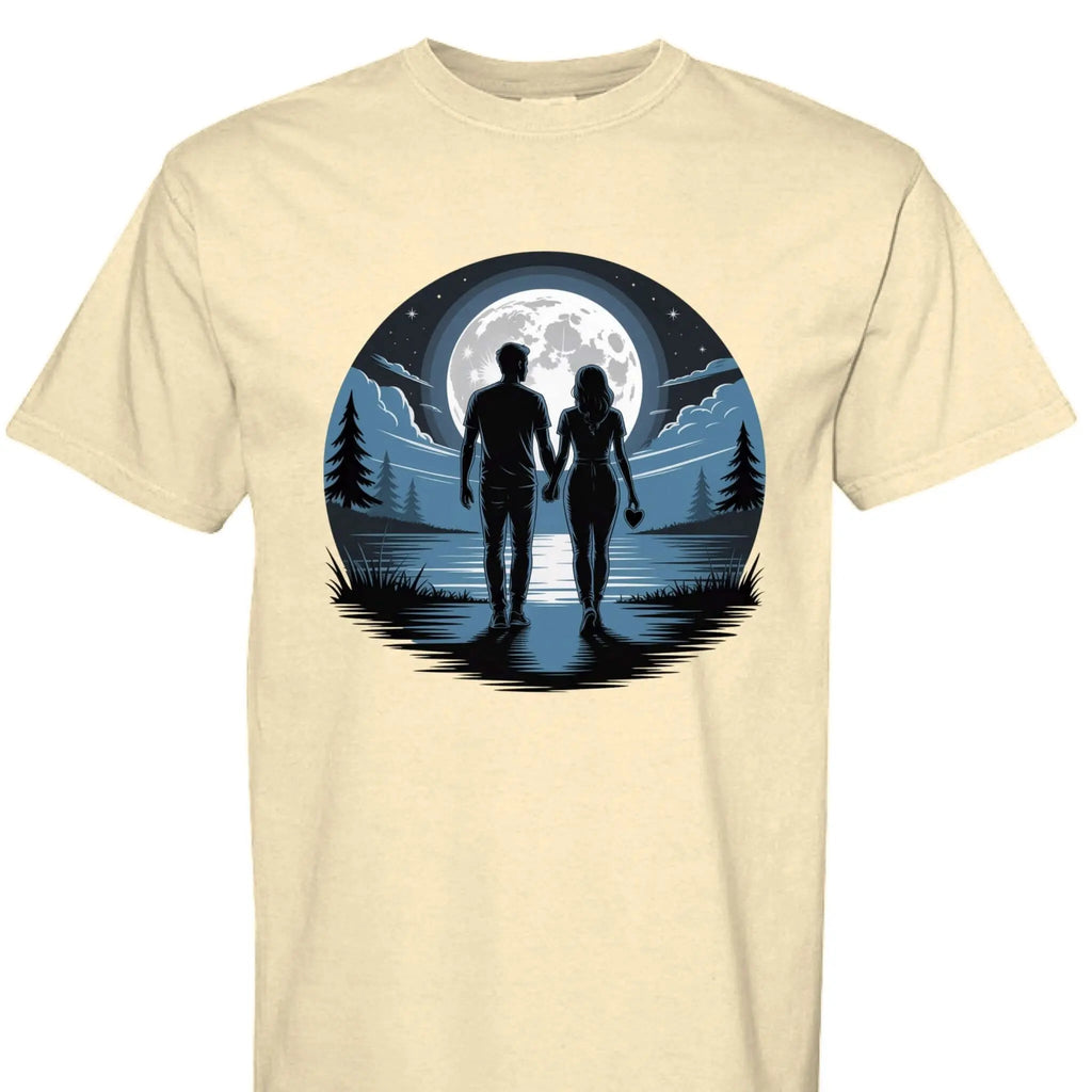 Nighttime Stroll Under Moonlight Romance