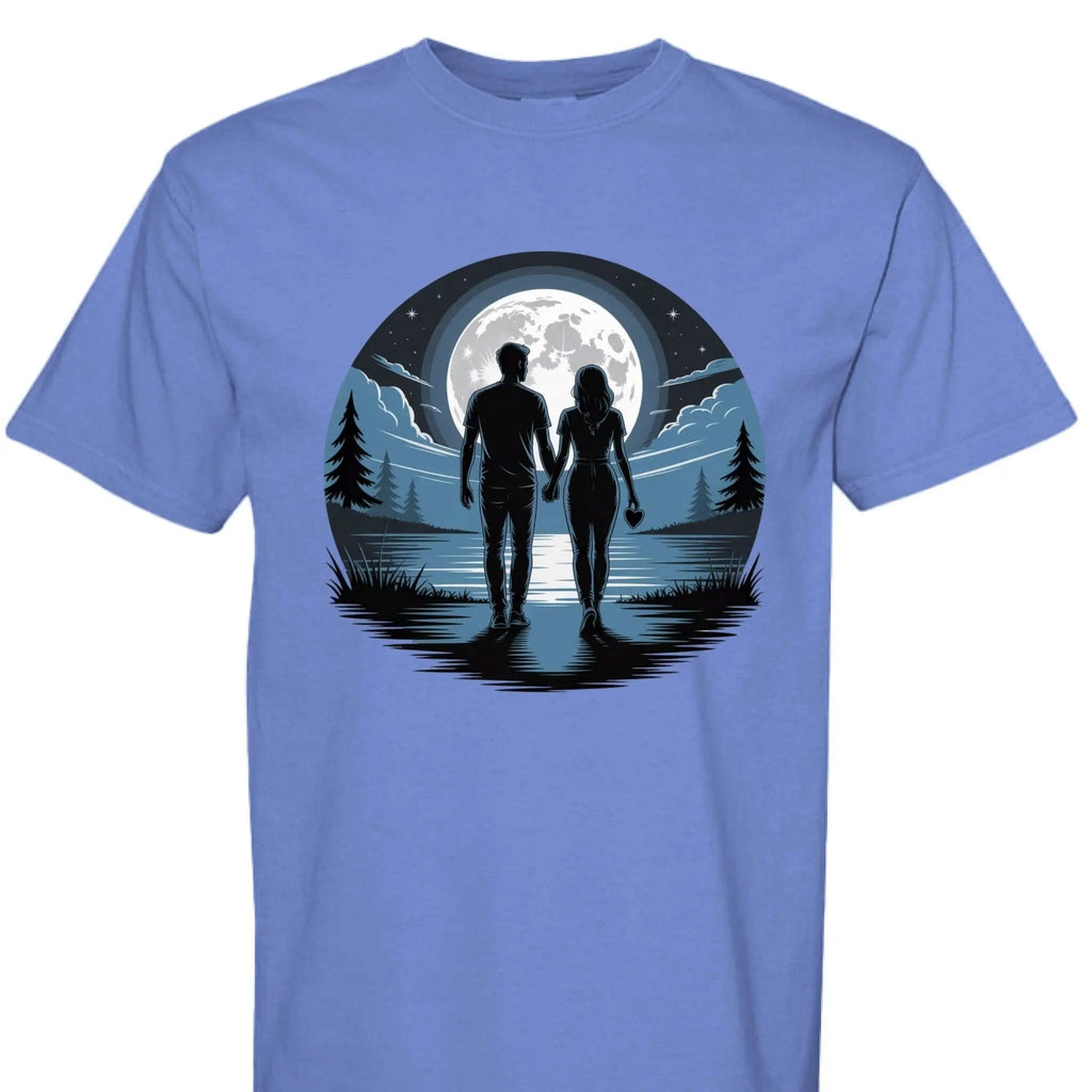Nighttime Stroll Under Moonlight Romance